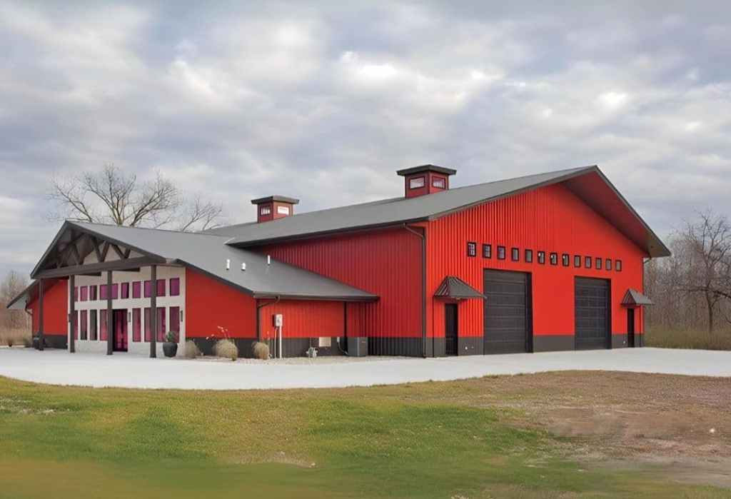 Two-Story Red Barndominium by Metal America